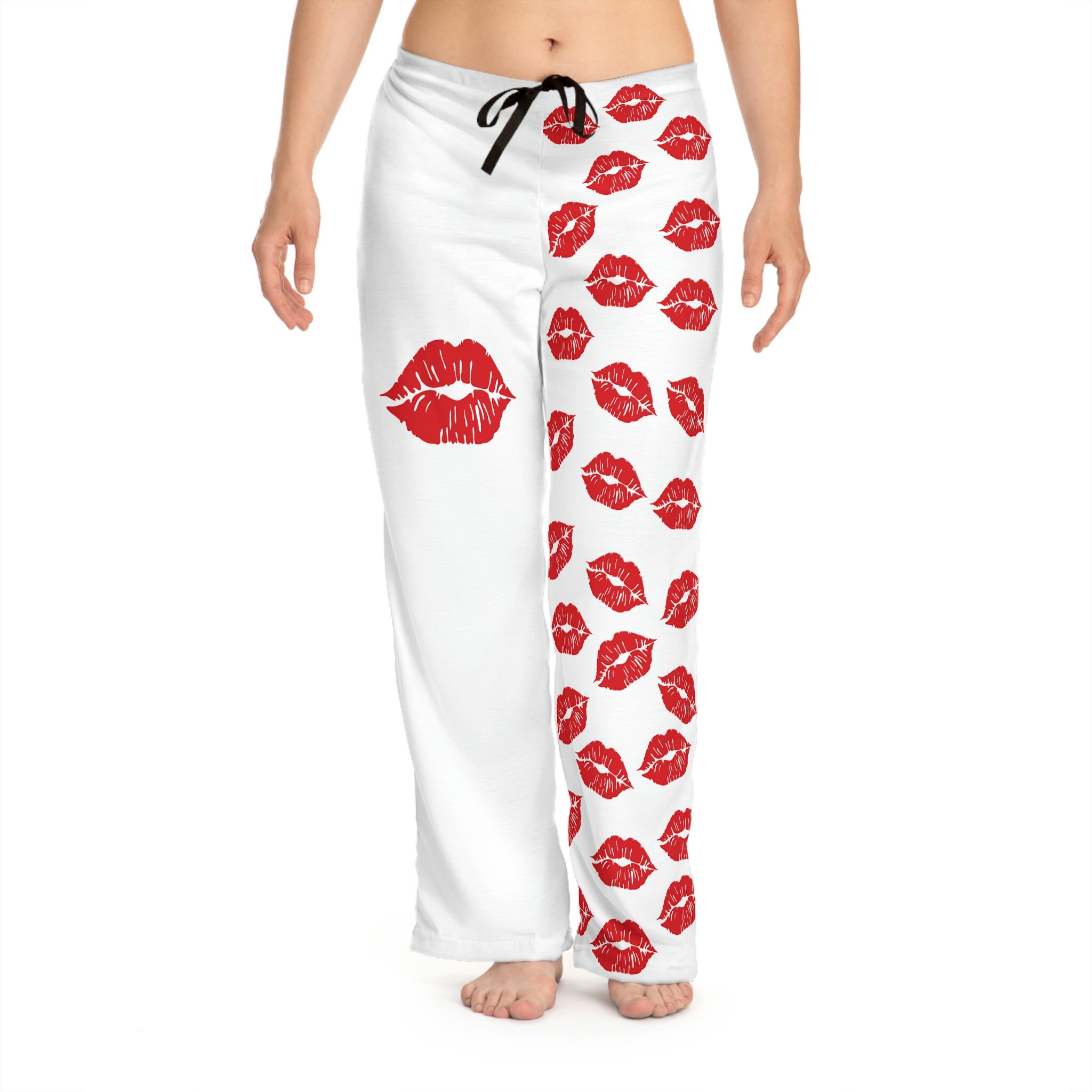 Lips Pajama Pants Women's Pajama Pants With Red Lips Birthday Gift