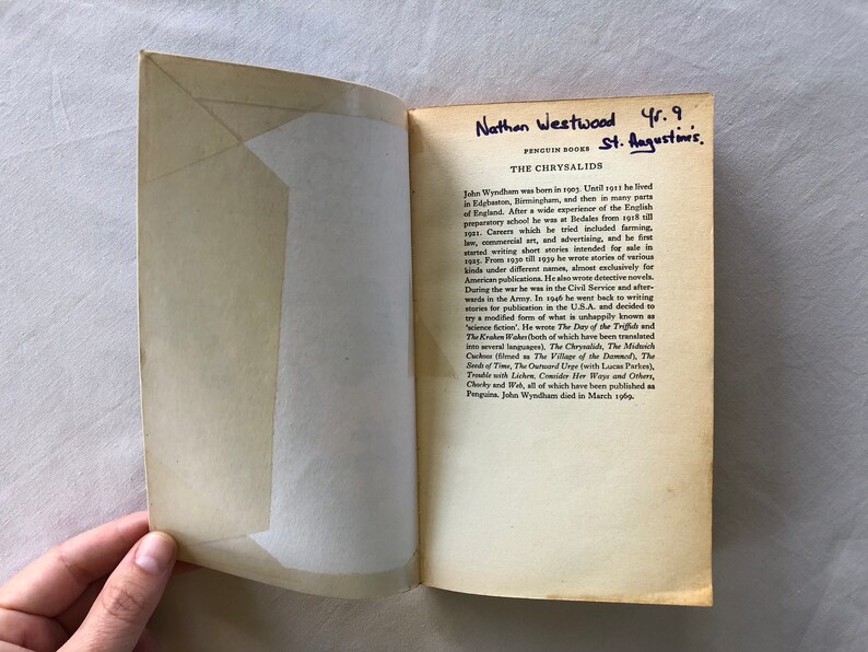 The Chrysalids John Wyndham Vintage Penguin Book 1986 - Etsy Australia