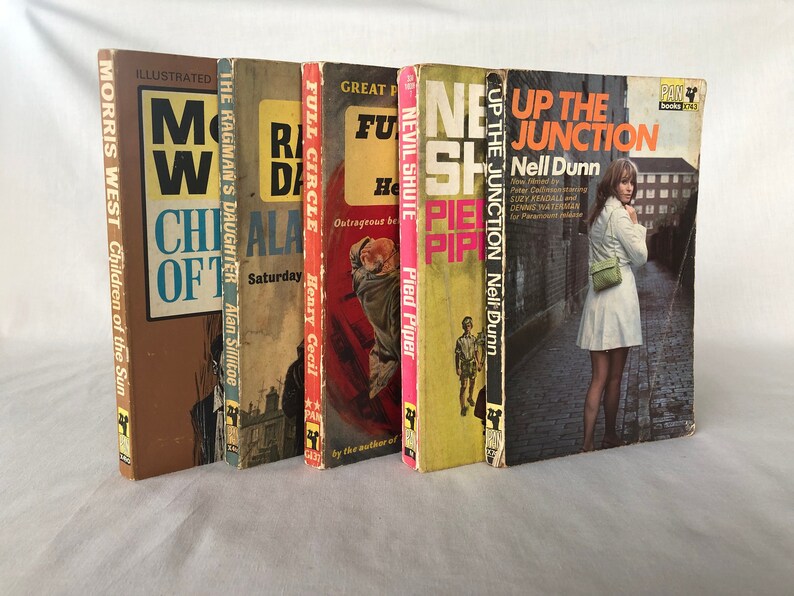 Set of 5 Vintage Great Pan Books Various Authors with vibrant covers 1958 1969 image 2