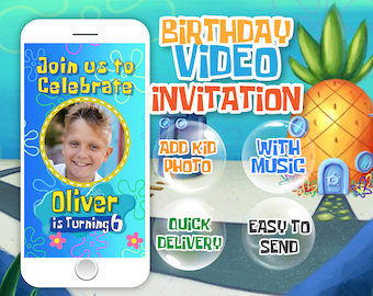 Animated Birthday Video Invitation with Music (Digital)