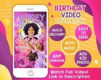 Encanto Isabela Birthday Video Invitation | Animated Flowers Party (Digital)