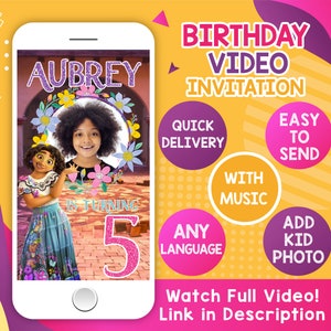 Encanto Custom Birthday Video Invitation | Mirabel & Isabela Animated Digital Party Invite | Personalized Kids eCard