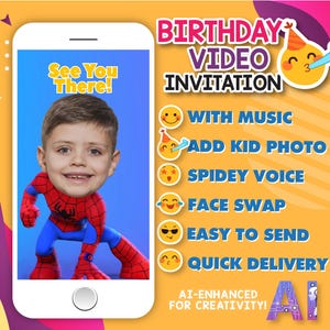 Spidey and his Amazing Friends Invitation, Spidey Video Invitation, Spidey Invite, Spiderman, Miles Morales, Spider Gwen