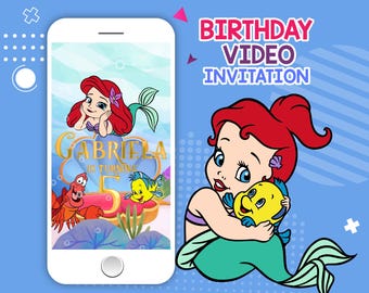 Little Mermaid Birthday Video Invitation | Animated Under the Sea Evite
