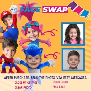 Complemento de intercambio de caras: ¡Transforma a tu hijo en su héroe favorito!