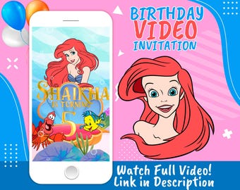 The Little Mermaid Birthday Video Invitation (MP4)