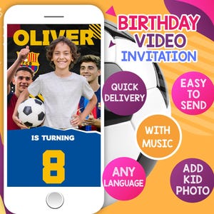 Invitation d'anniversaire vidéo football | animée de football | Invitation vidéo animée pour mobile, invitation football, invitation sport E