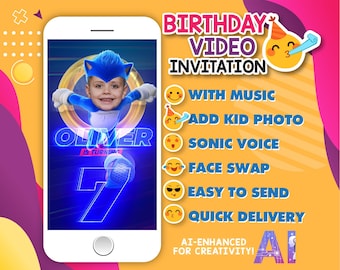 Custom Sonic Birthday Invitation Video | Personalized Digital Invite