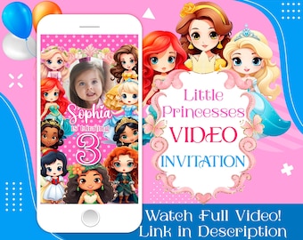 Princess Birthday Video Invitation | Animated Royal Party Invite (Digital)