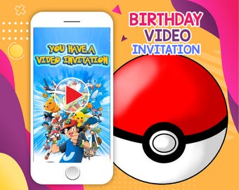 Animated Birthday Video Invitation with Music: Personalized Party Invite (Digital Download
