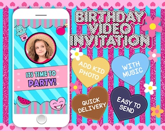 Doll Birthday Video Invitation | Personalized Girl Party Invite (Digital)