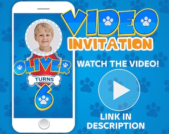 Heroic Rescue Pups Birthday Video Invitation: Kids Digital Party Invite