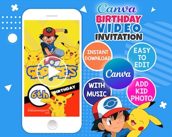Minions Birthday Video Invitation | Editable Canva Template | Minion Party Digital Invite