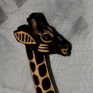 Hand Carved Wooden Giraffe Figurine Sculpture Statue image 1