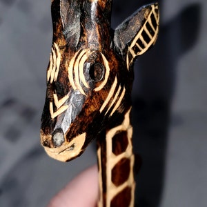 Hand Carved Wooden Giraffe Figurine Sculpture Statue image 3