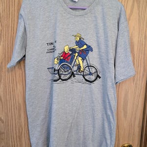 90s vintage Tin tin shirt Size L Vtg gray bd comics cartoon promo tee