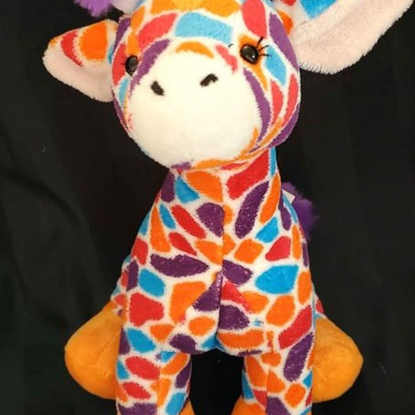 Ganz Webkinz Sunset Giraffe Plush Rainbow Spots Stuffed Animal No Code HM674