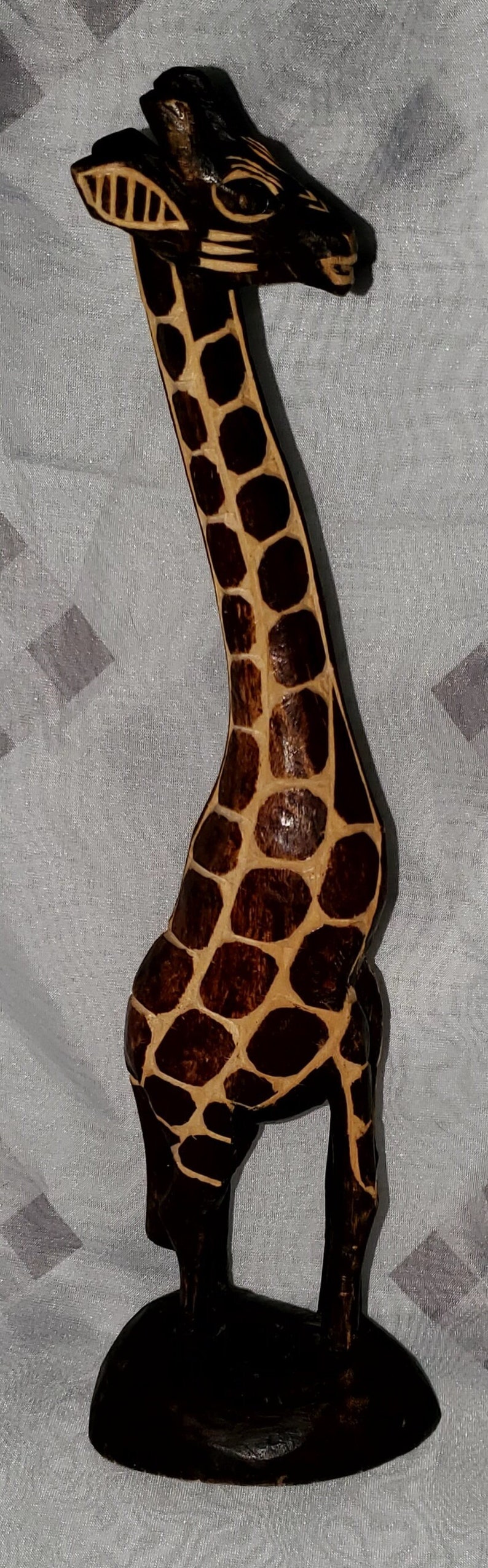 Hand Carved Wooden Giraffe Figurine Sculpture Statue image 1