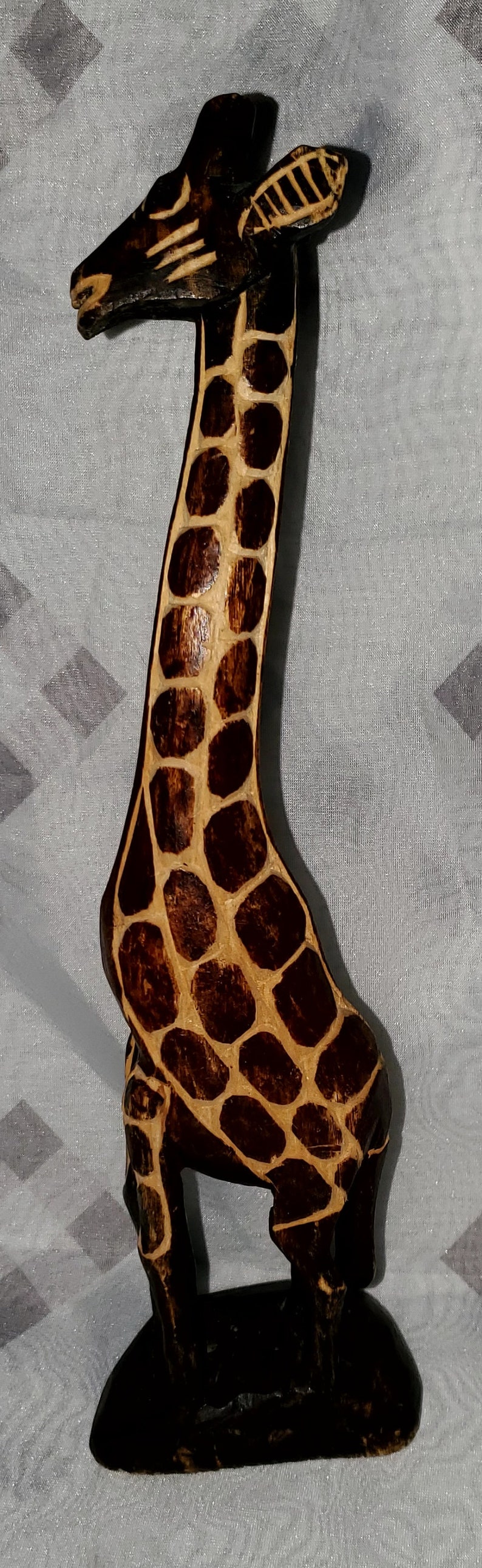 Hand Carved Wooden Giraffe Figurine Sculpture Statue image 2