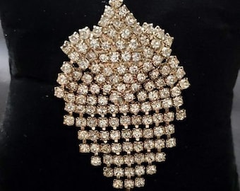VINTAGE Celebrity NY Rhinestone STAR Fringe Brooch Pin