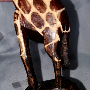 Hand Carved Wooden Giraffe Figurine Sculpture Statue image 5