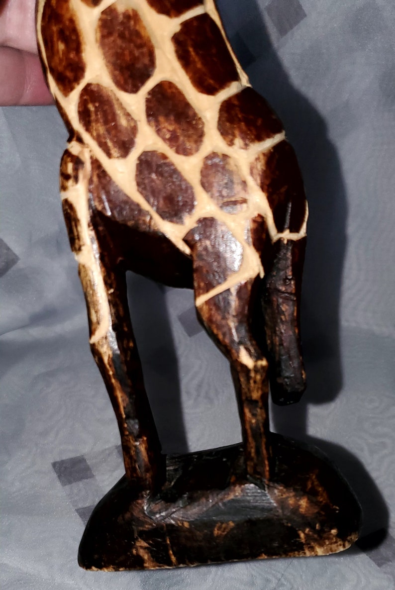 Hand Carved Wooden Giraffe Figurine Sculpture Statue image 5