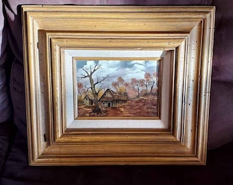 Unique framed oil painting.