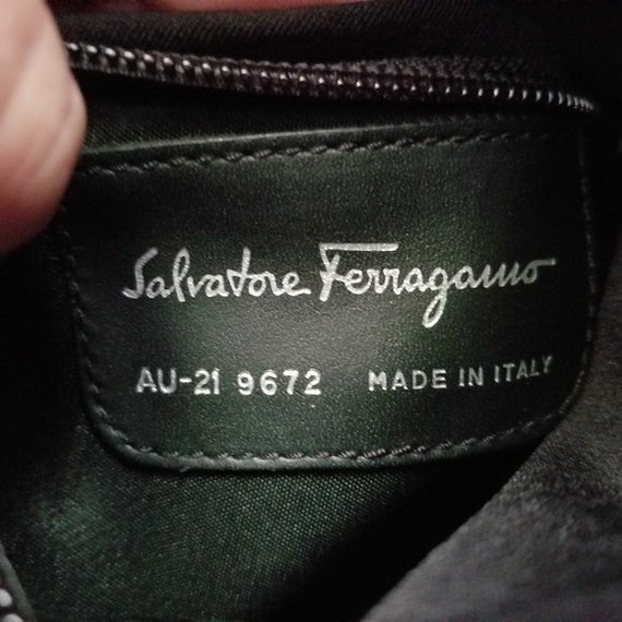 Vintage SALVATORE FERRAGAMO light grey felt purse… - image 8
