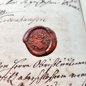 1809 Impero russo e antico documento legale tedesco con filigrane, sigillo ufficiale e timbro imperiale