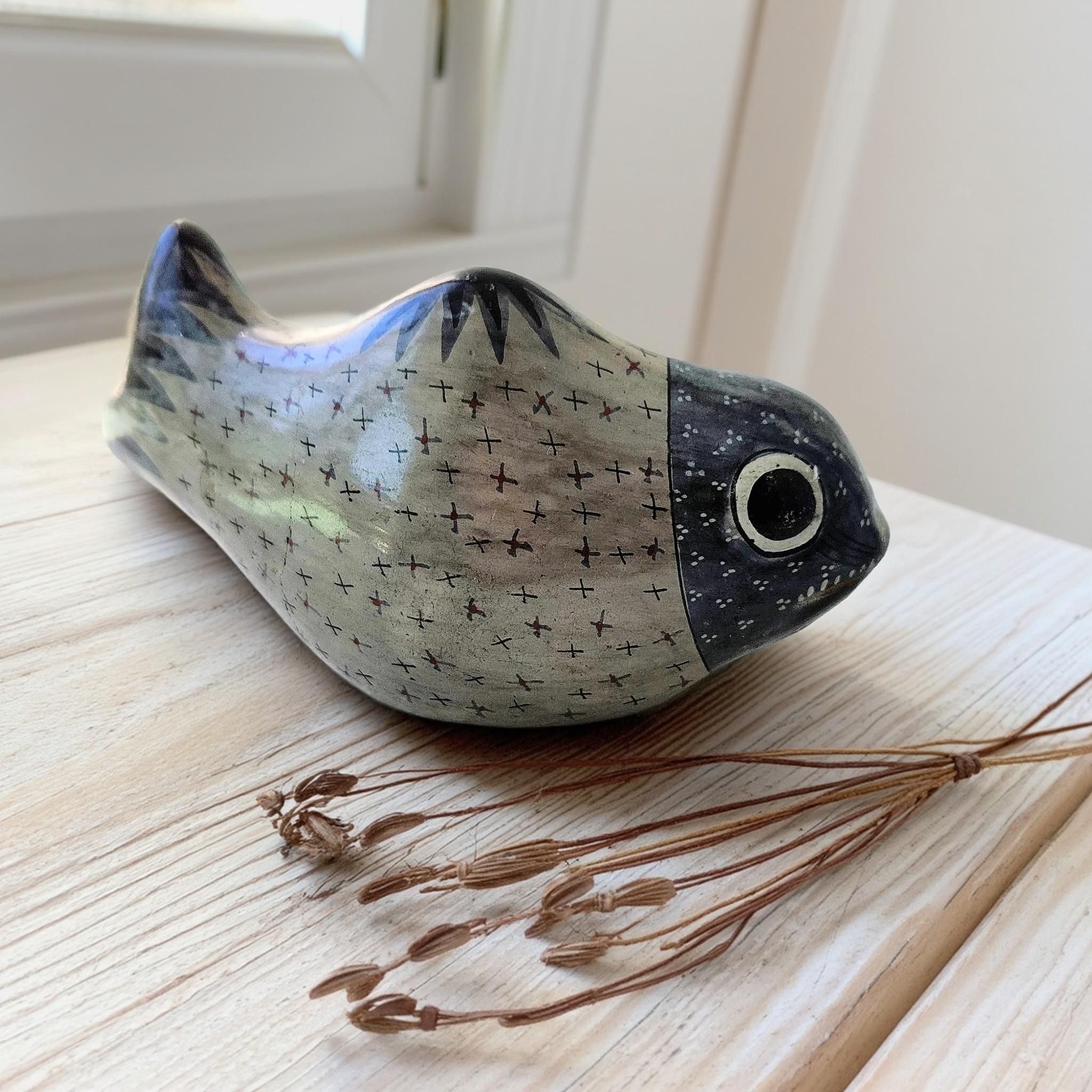 フランスビンテージ壁掛け　セラミックフィッシュ　陶器　魚 フランスビンテージ壁掛け セラミックフィッシュ 陶器 魚 楽天