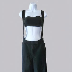 Vintage ARMANI COLLEZIONI Dress Straight Black Striped Pants with Removable Suspenders. 100% Wool. Made in Italy. Excellent condition.