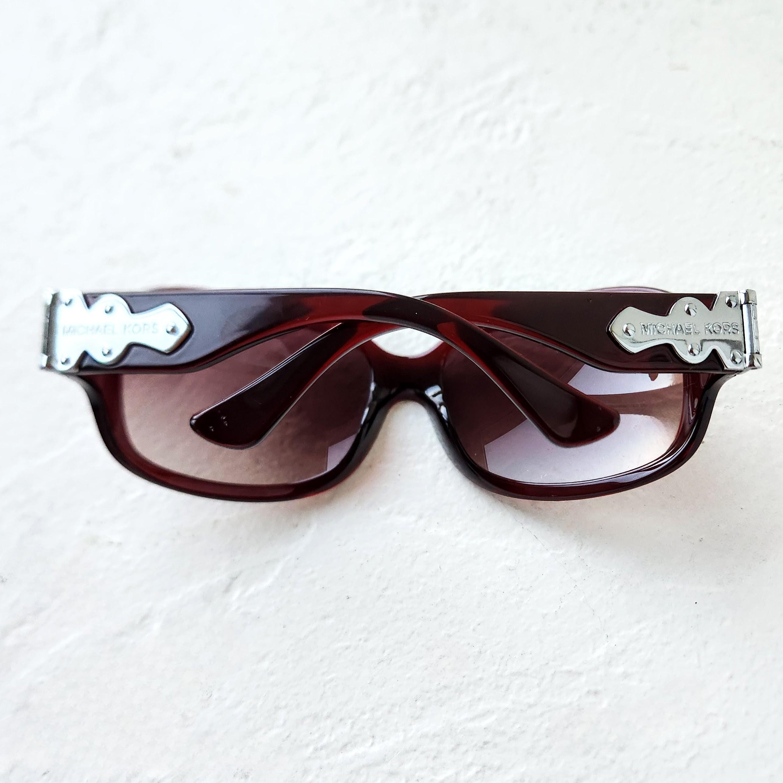 Y2K Burgundy Shield Sunglasses: Vintage Michael Kors 