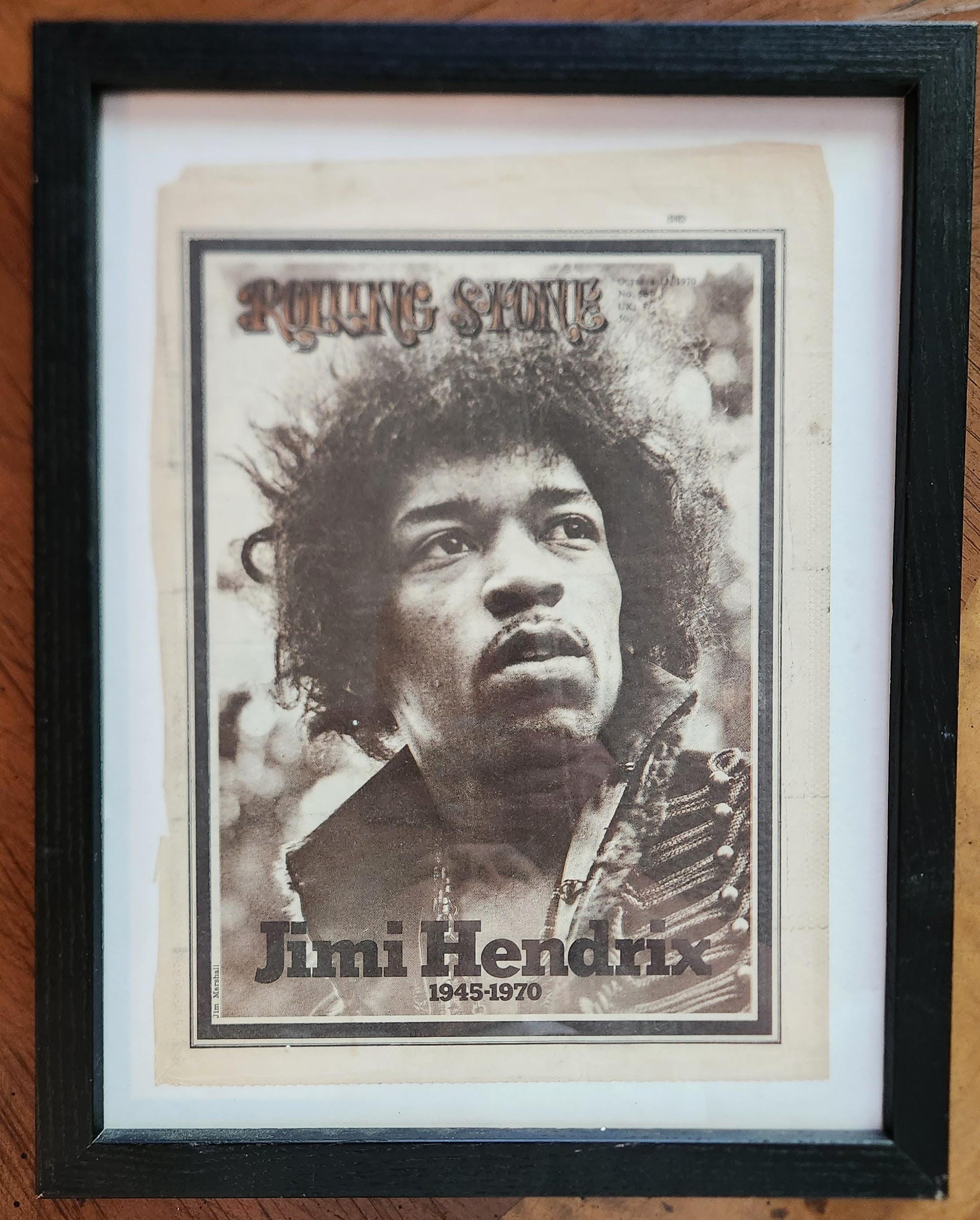 1970 Original Rolling Stone Magazine, Jimi Hendrix Cover, Framed