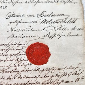 1802 Impero russo e antico documento legale tedesco con filigrane, sigillo ufficiale e timbro imperiale
