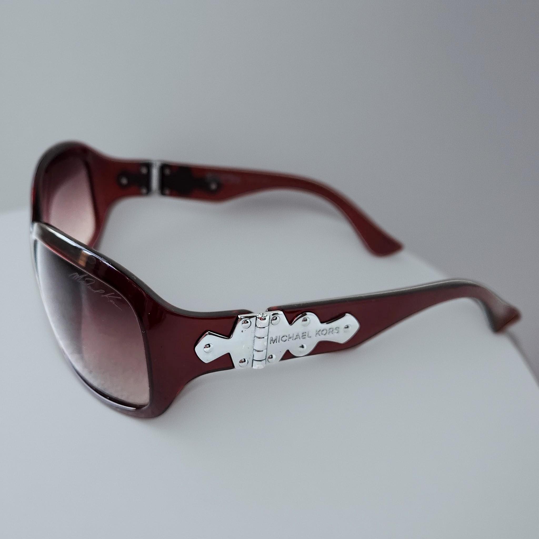 Y2K Burgundy Shield Sunglasses: Vintage Michael Kors 
