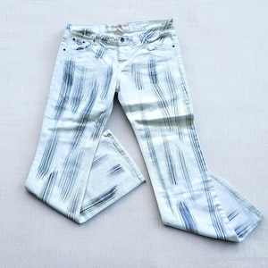 Y2K High-Rise Jeans by Matix, Stretch Fit Denim, Straight Leg Jeans, White Black Stretchable Jeans, Made in USA, Streetwear Retro Denim