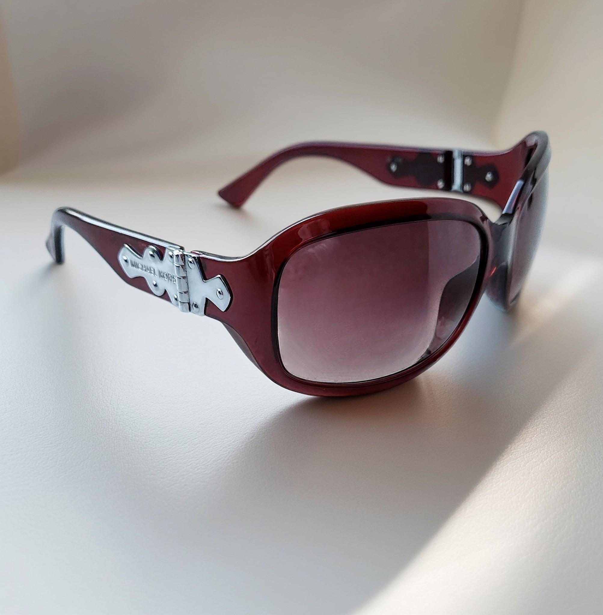 Y2K Burgundy Shield Sunglasses: Vintage Michael Kors 