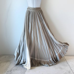 Vintage 1990s Cotton Wrap Skirt, Made in Italy, Bohemian Skirt, Retro Style, Adjustable Wrap, Italian Fashion, Taupe Gray Maxi Skirt, Y2K