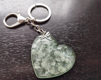 Keychain with rose quartz