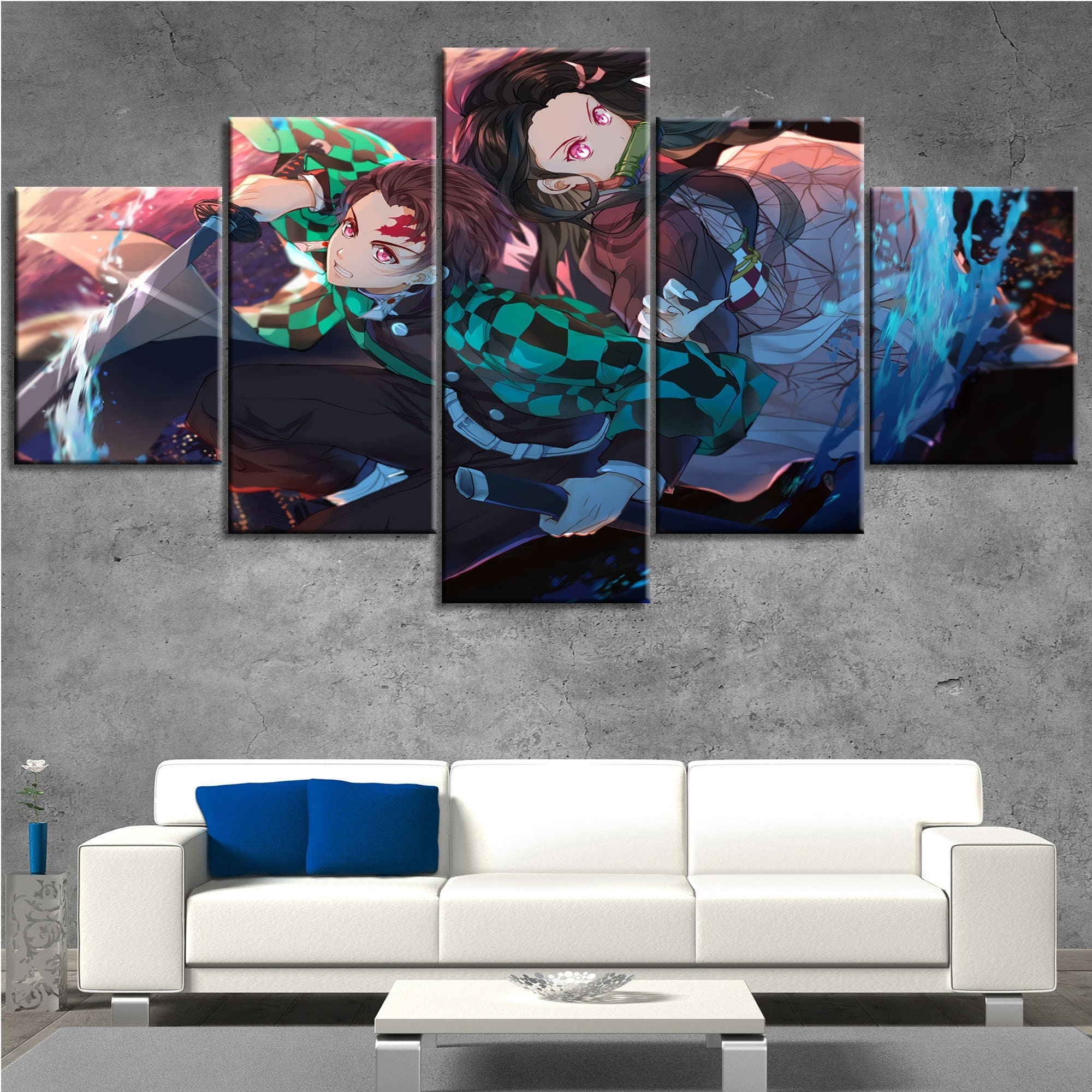 Anime Demon Slayer Corps Tanjiro Muzan Kibutsuji Demon King Flame Hashira  Charming Villain Epic Fan Art Canvas Art Poster and Wall Art Picture Print  Modern Family bedroom Decor Posters 12×18inch(30×45 : 