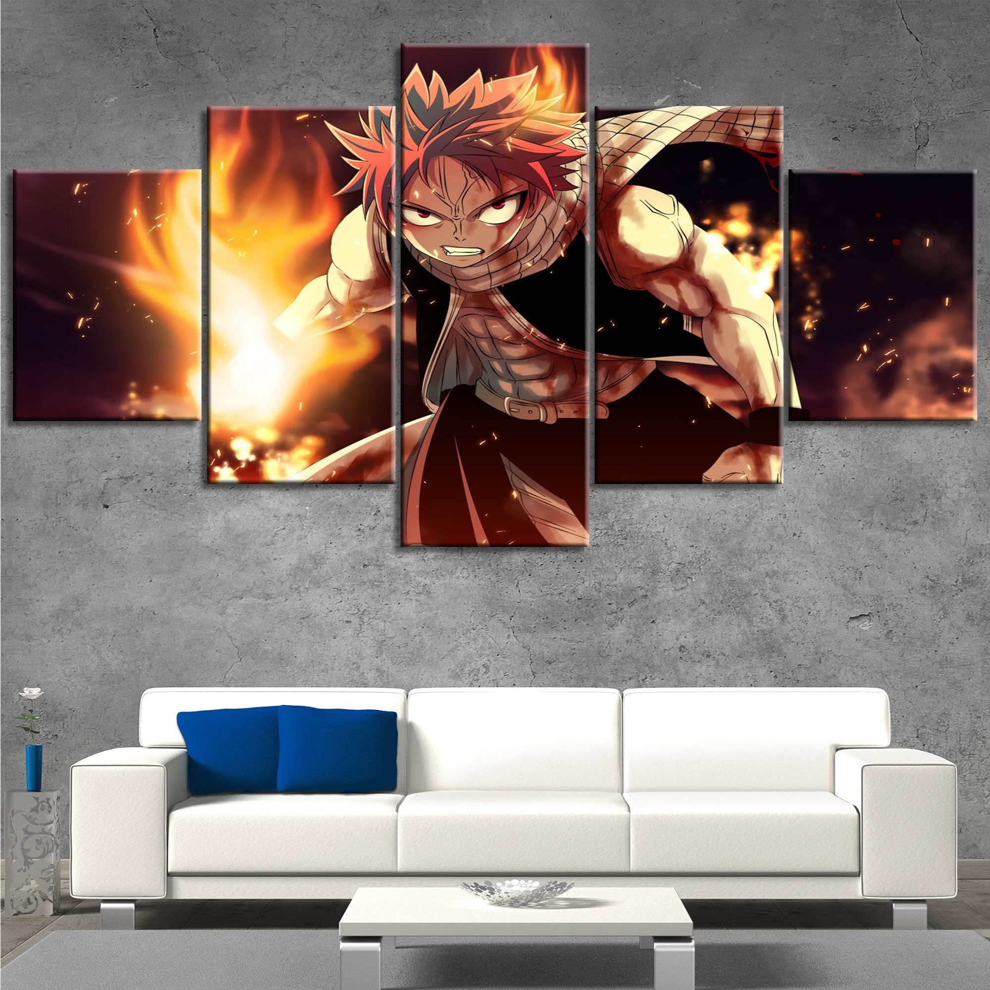 Japanese Anime FAIRY TAIL Poster Natsu Dragneel and Lucy Painting Wall Art  Home Decoration Bar Kawaii
