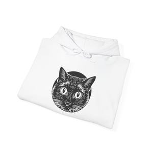 Schwarze Katze Hoodie, süßes Katzen-Sweatshirt, Halloween Hoodie, Katzenliebhaber Geschenk, gemütlicher Kapuzenpullover, Tierliebhaber Kleidung
