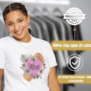 Floral Mom  T-shirt, Mother&#39;s Day Gift Tee, Mom Birthday Shirt, Floral Print Tee, Flower Mom Shirt, Comfort Colors® 1717