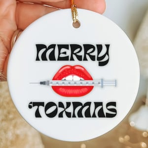 Christmas Botox and Filler Ornament for Nurse Injector Xmas Gift Aesthetic Esthetician Ceramic Decoration Cosmetic Medspa Holiday Decor