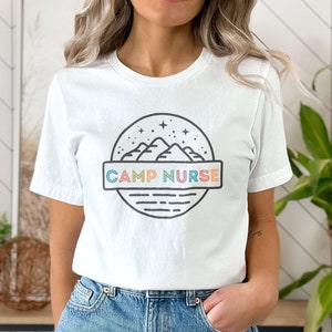 Camp Nurse Shirt for Summer Camp Nursing T Shirt Matching Camp Crew Adventure Tshirt Camping Squad T-Shirt Wilderness Camp Nurse for Campers