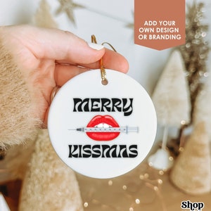 Christmas Botox and Filler Ornament for Nurse Injector Xmas Gift Aesthetic Esthetician Ceramic Decoration Cosmetic Medspa Holiday Decor