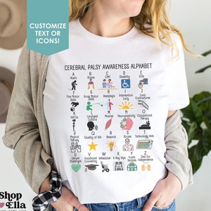 Cerebral Palsy Awareness Alphabet Shirt CP Support T-Shirt Green Ribbon Special Needs Mom Gift Occupational Therapy Physical Therapist