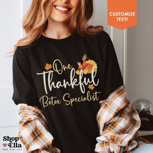 Thanksgiving Botox Injector Shirt One Thankful Aesthetic Nurse Injector T-Shirt Cosmetic Neuromodulator Specialist Tee Turkey Medspa Gift