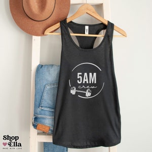 5am Workout Squad Tank Top 5 am Crew Running Shirt Funny Group T-Shirt  Pilates CrossFit Training Fitness Apparel Cute Womens Gym Tee