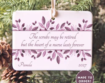 Nurse Retirement Ornament, Personalized Nurse Retirement Gift, Custom Retired Nurse Ornament, Nurse Retirement Christmas Ornament Keepsake